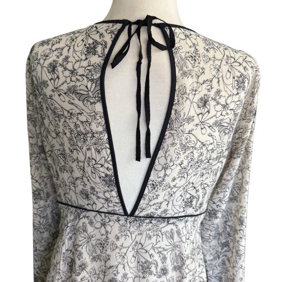 Kimchi Blue mini Dress M Black White Sheer Dragonfly Whimsigoth Romanticgoth - Picture 6 of 13